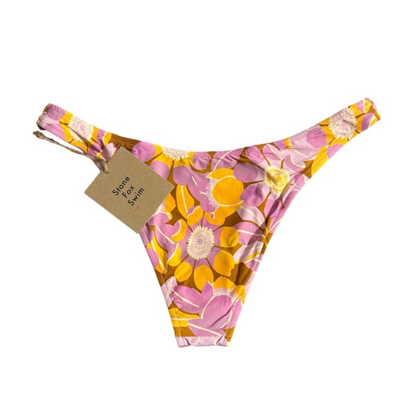Stone Fox Swim Bikini Bottom in Retro Bloom size XLarge - Picture 2 of 3